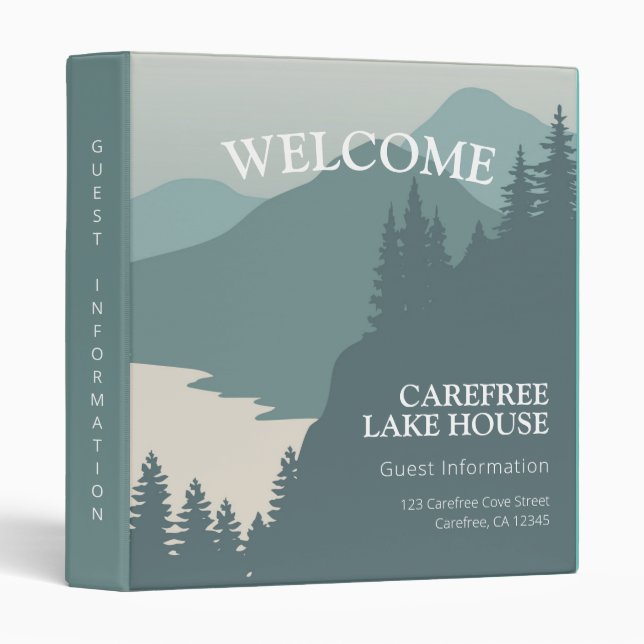 Lake Vacation Rental Guest Information Binder (Front/Spine)