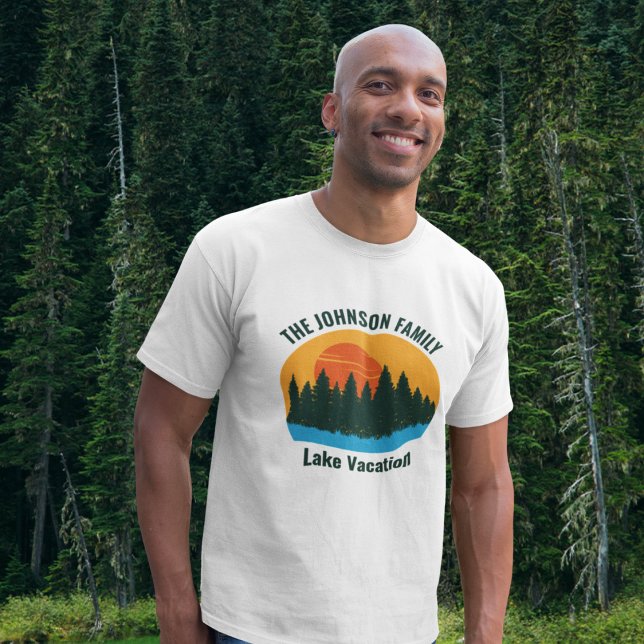 Lake Vacation Sunset Cool Personalized T-Shirt (Creator Uploaded)
