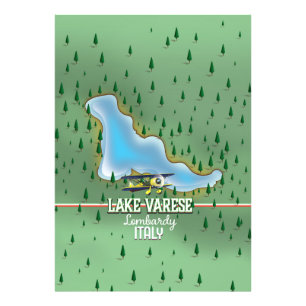Lake Varese, Lombardy, italy travel poster