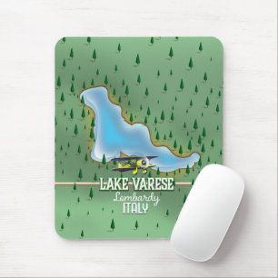 Lake Varese, Lombardy, italy travel poster Mouse Pad