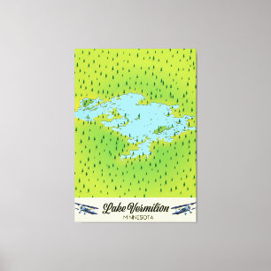 Lake Vermilion Minnesota map Canvas Print