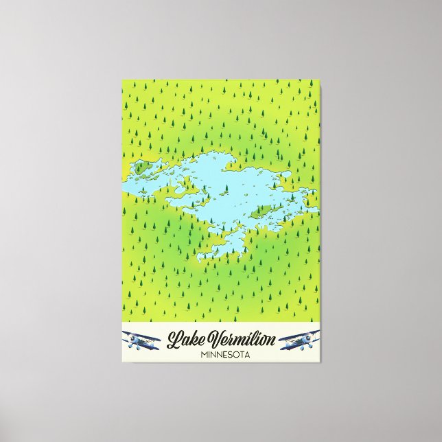 Lake Vermilion Minnesota map Canvas Print (Front)