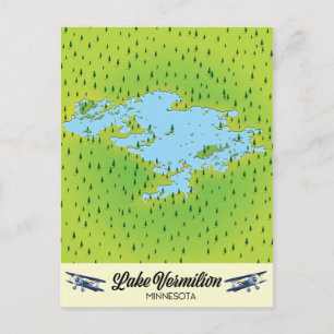 Lake Vermilion Minnesota map Postcard