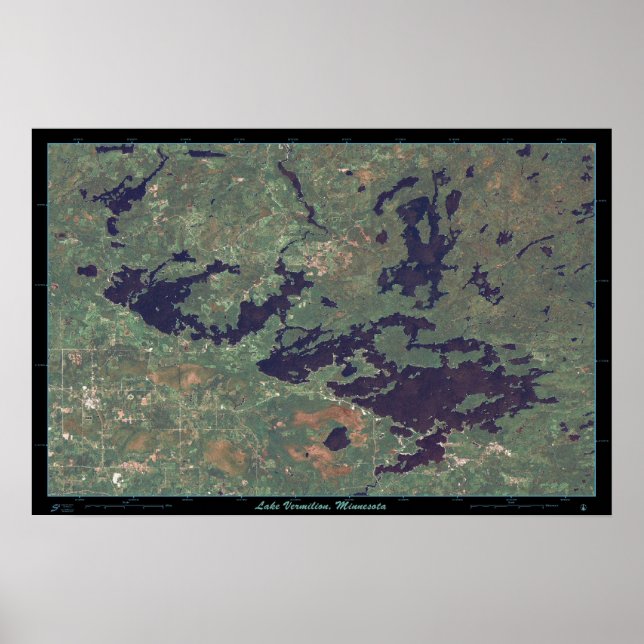 Lake Vermilion, Minnesota satellite poster (Front)