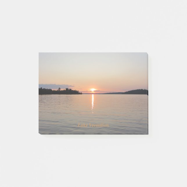 Lake Vermilion Sunset Blue Pink Post-it Notes (Front)