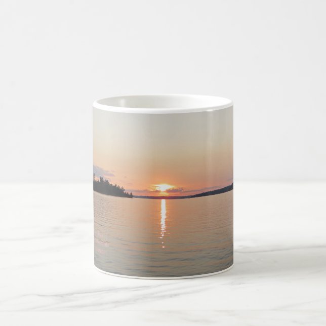Lake Vermilion Sunset Blue Rose Coffee Mug (Center)