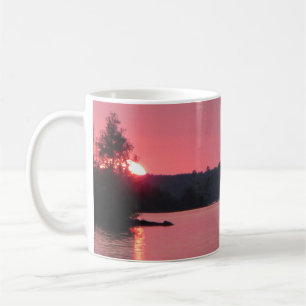 Lake Vermilion Sunset Pink Rose Sun Left Coffee Mug