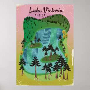 Lake Victoria African travel poster