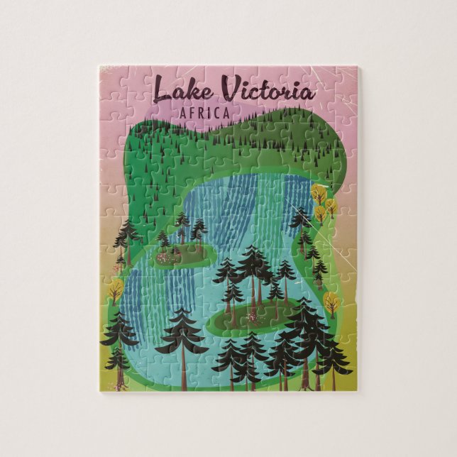 Lake Victoria African travel poster Jigsaw Puzzle (Vertical)