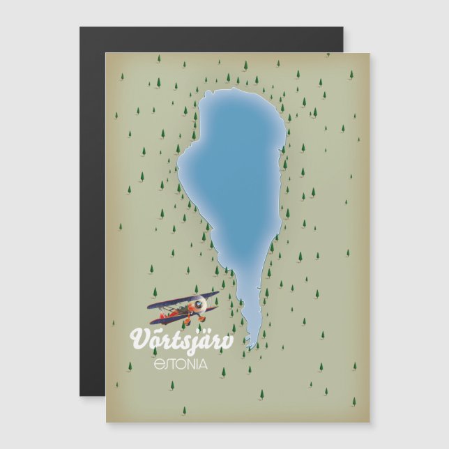 Lake Võrtsjärv Estonia map (Front/Back)