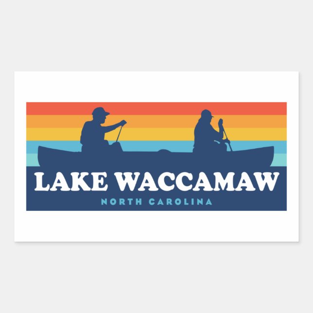 Lake Waccamaw North Carolina Canoe Sticker (Front)