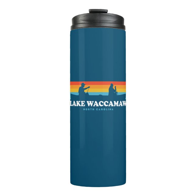 Lake Waccamaw North Carolina Canoe Thermal Tumbler (Front)