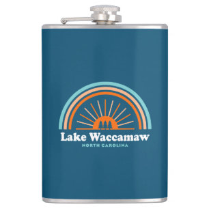 Lake Waccamaw North Carolina Rainbow Hip Flask