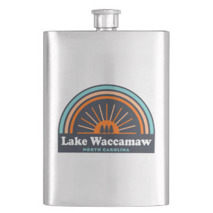 Lake Waccamaw North Carolina Rainbow Hip Flask
