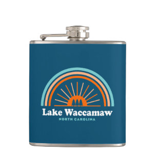 Lake Waccamaw North Carolina Rainbow Hip Flask