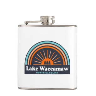 Lake Waccamaw North Carolina Rainbow Hip Flask