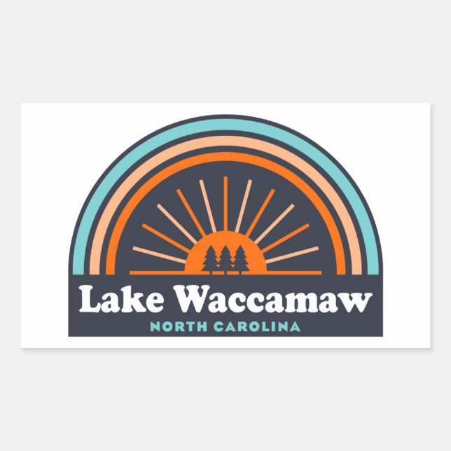 Lake Waccamaw North Carolina Rainbow Sticker (Front)