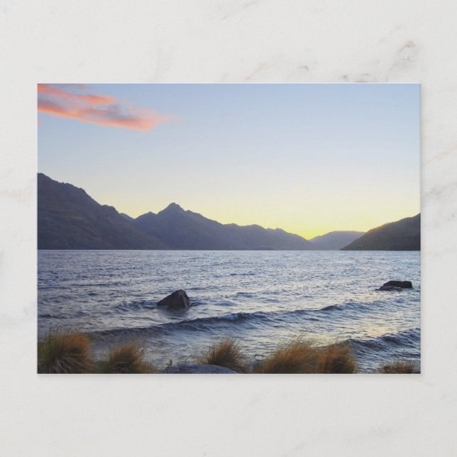 Lake Wakatipu at Sunset, Queenstown, NZ Postcard (Front)