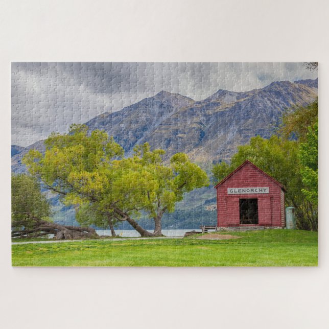 Lake Wakatipu Landscape Glenorchy New Zealand Jigsaw Puzzle (Horizontal)
