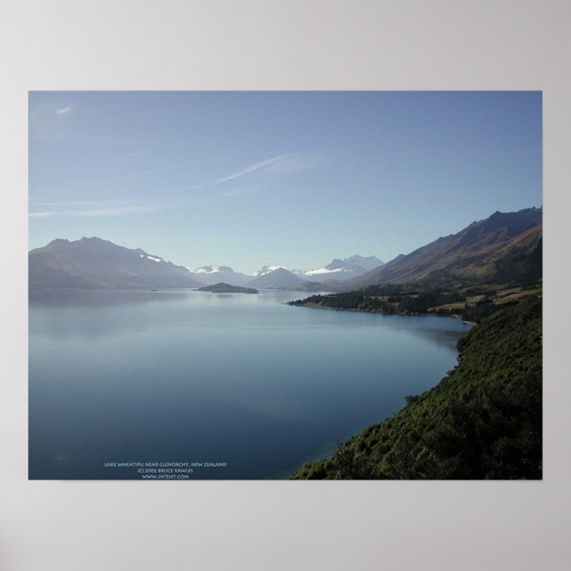 Lake Wakatipu near Glenorchy, New Zealand Poster (Front)