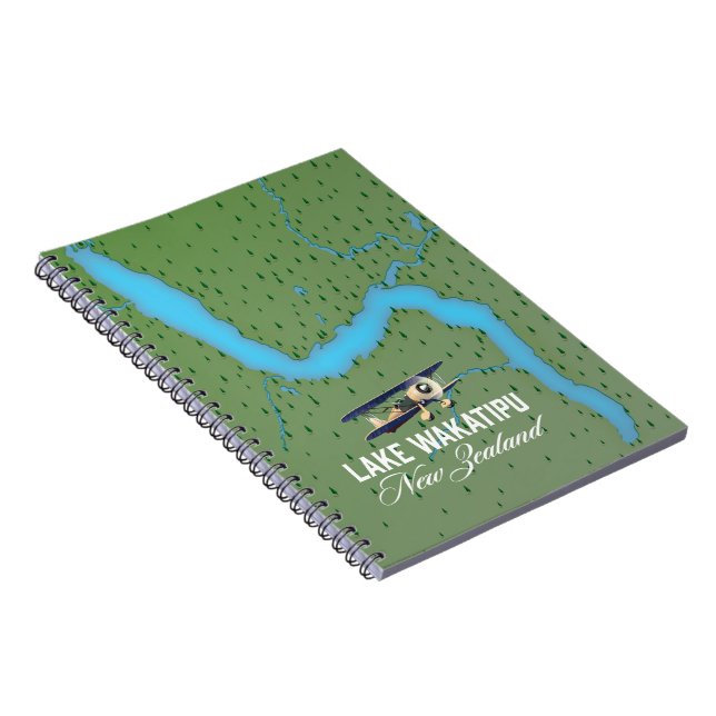 Lake Wakatipu New Zealand map Notebook (Right Side)