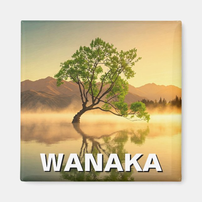 Lake Wanaka Tree New Zealand Travel Magnet (Front)