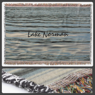 Lake Water Blue Beige Black Customizable Throw Blanket