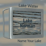 Lake Water Blue Beige Grey Black Customizable Belt Buckle<br><div class="desc">Designed by Nature. Rippling dark lake water reflecting blue sky and white clouds during the golden hour creates this multi colour blue, beige and grey belt buckle design. This beautiful belt buckle design is sophisticated and elegant while also being naturally earthy and rustic. Customize with a Name, initials or favourite...</div>