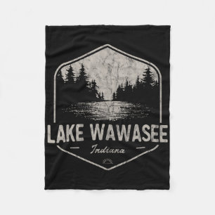 Lake Wawasee Indiana Outdoors Vintage Fleece Blanket