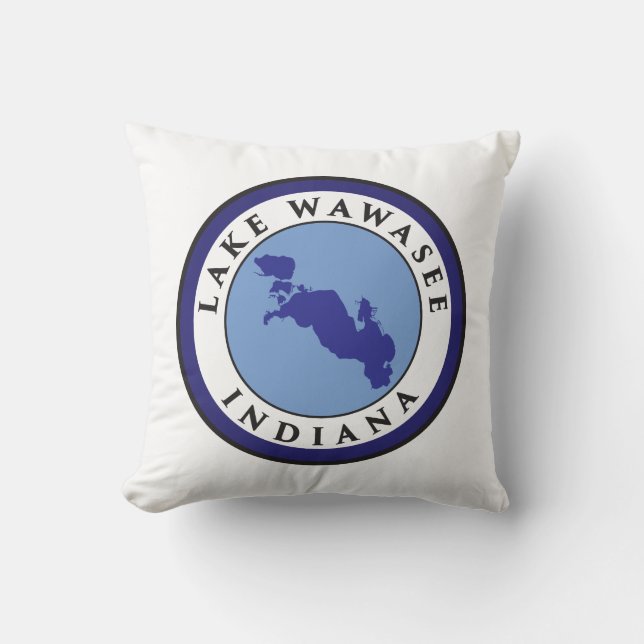 Lake Wawasee, Indiana Throw Pillow (Front)