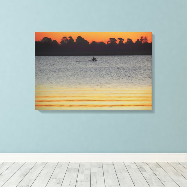 Lake Wendouree Calm Before Nightfall Canvas Print (Insitu(Wood Floor))