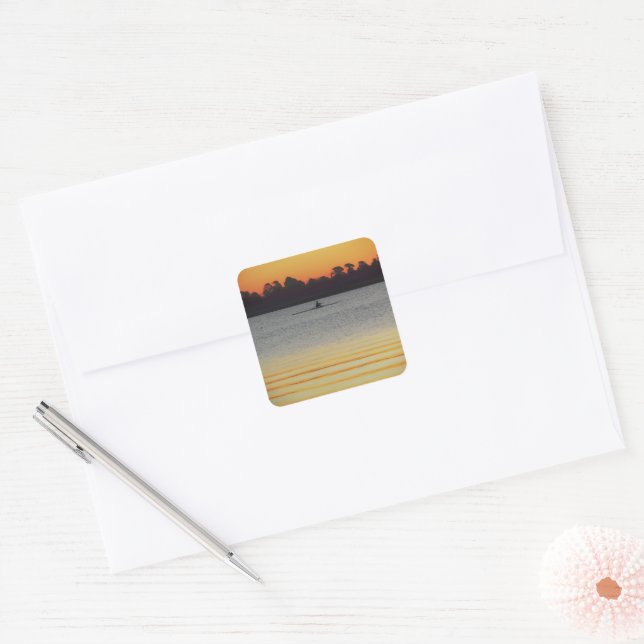 Lake Wendouree Calm Before Nightfall Square Sticker (Envelope)