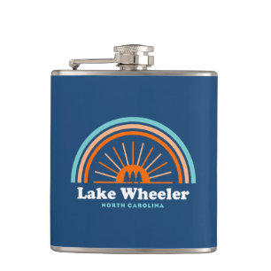 Lake Wheeler North Carolina Rainbow Hip Flask
