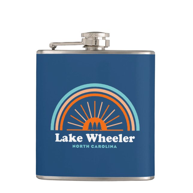 Lake Wheeler North Carolina Rainbow Hip Flask (Front)