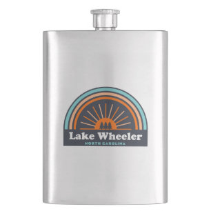 Lake Wheeler North Carolina Rainbow Hip Flask