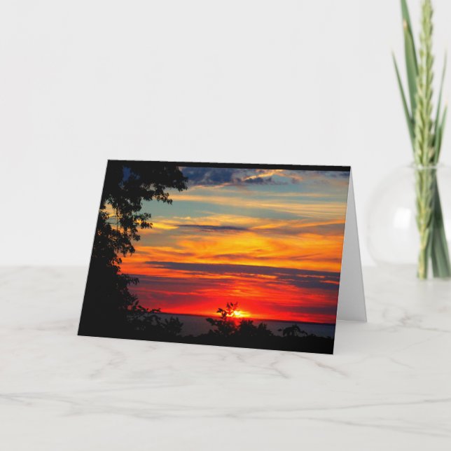 Lake Winnebago Sunset Thinking Of You Card (Front)