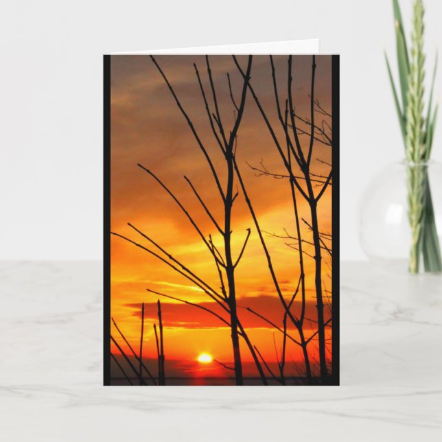 Lake Winnebago Sunset Thinking Of You Card (Front)