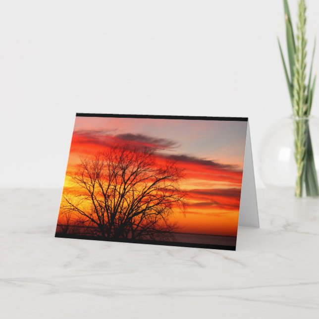 Lake Winnebago Sunset Thinking Of You Card (Front)