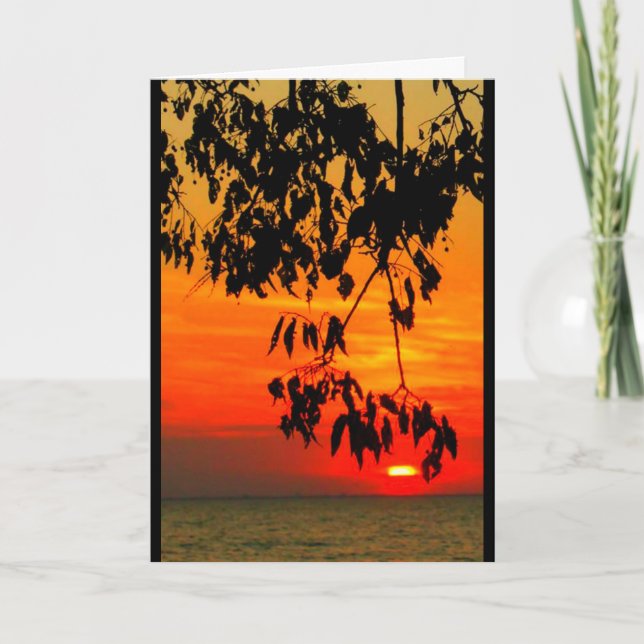 Lake Winnebago Sunset Thinking Of You Card (Front)