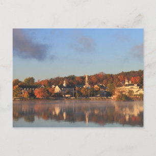 Lake Winnipesaukee Autumn Meredith Waterfront Postcard