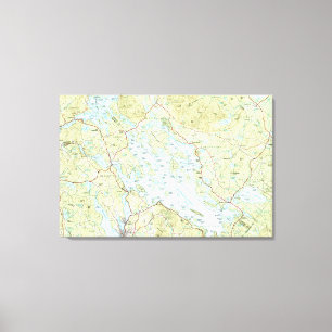 Lake Winnipesaukee Map (1986) Canvas Print