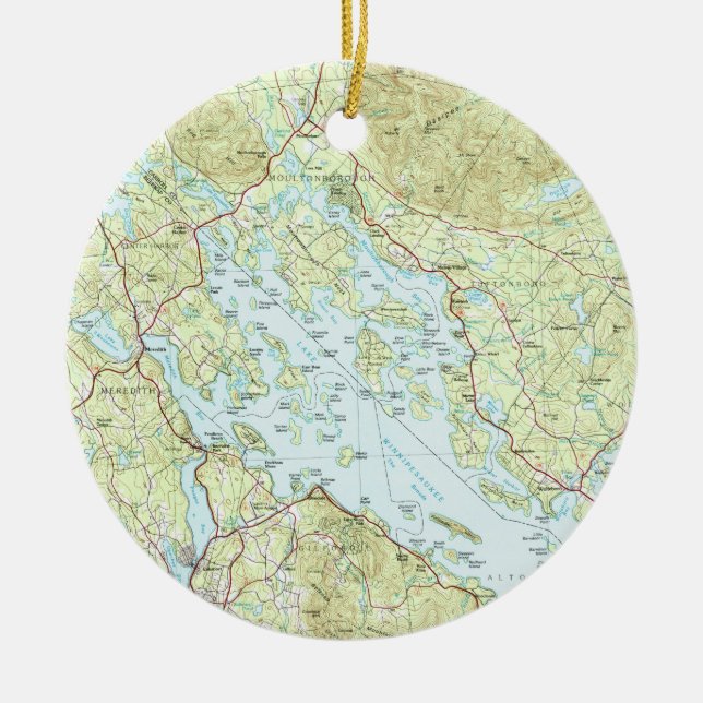 Lake Winnipesaukee Map (1986) Ceramic Ornament (Front)