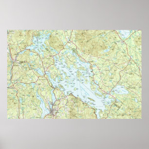 Lake Winnipesaukee Map (1986) Poster