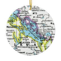 Lake Winnipesaukee Map Ceramic Ornament