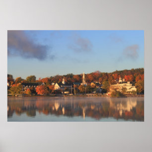 Lake Winnipesaukee Meredith Autumn Morning Poster