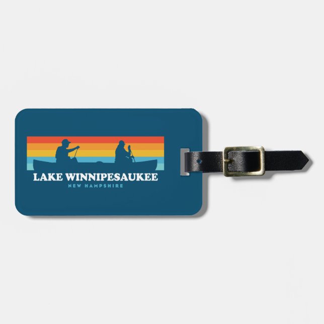 Lake Winnipesaukee New Hampshire Canoe Luggage Tag (Front Horizontal)