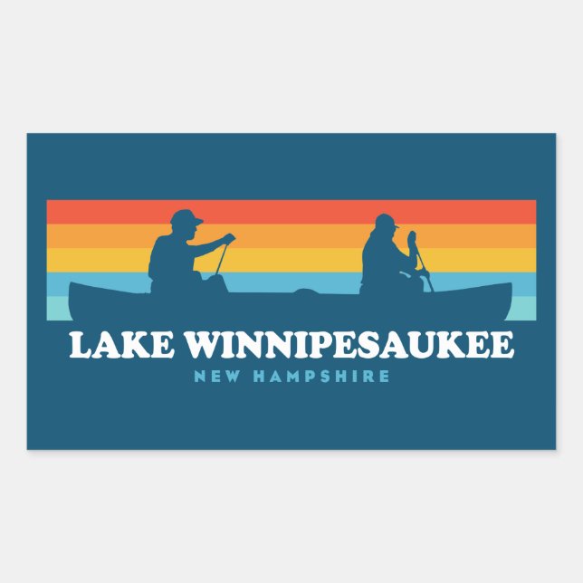 Lake Winnipesaukee New Hampshire Canoe Sticker (Front)