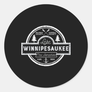 Lake Winnipesaukee New Hampshire Men Women Camng  Classic Round Sticker
