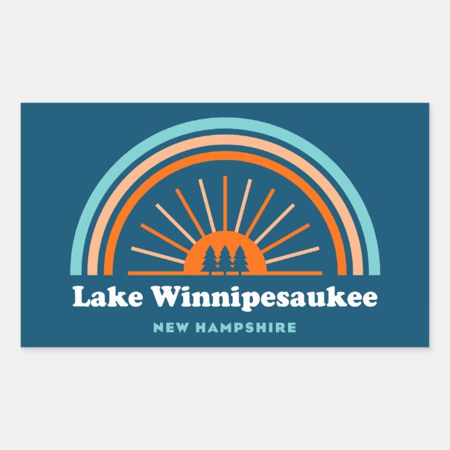 Lake Winnipesaukee New Hampshire Rainbow Sticker (Front)