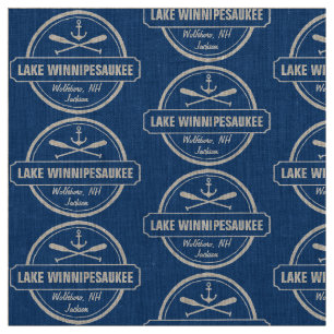 Lake Winnipesaukee NH custom town, name, anchor Fabric